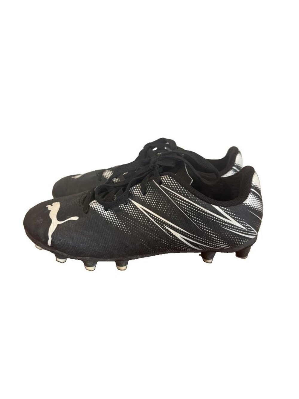 Puma Attacanto FG AG Jr Soccer Cleats Kids Shoes Size 13 Black Silver 107480-01